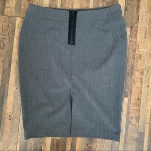 Picasso Flip Front Style Pencil Skirt Gray Sz M
